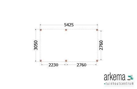 Buitenverblijf Palermo 5450x3100x2450mm (bxdxh)