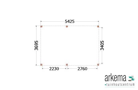 Buitenverblijf Palermo 5450x3700x2450mm (bxdxh)