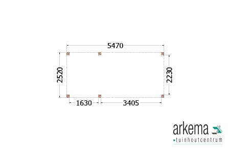 Buitenverblijf Palermo 5500x2550x2450mm (bxdxh)