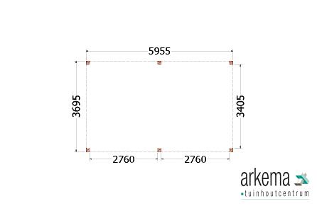 Buitenverblijf Palermo 6000x3700x2450mm (bxdxh)