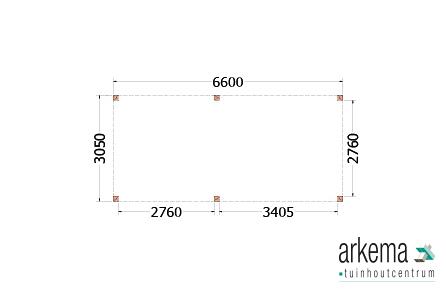 Buitenverblijf Palermo 6600x3100x2450mm (bxdxh)