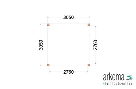 Buitenverblijf Palermo 3100x3100x2450mm (bxdxh)