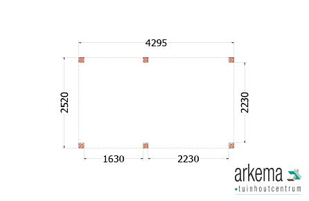 Buitenverblijf Palermo 4300x2550x2450mm (bxdxh)