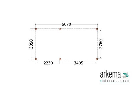 Buitenverblijf Palermo 6100x3100x2450mm (bxdxh)