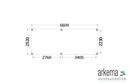 Buitenverblijf Palermo 6600x2550x2450mm (bxdxh)