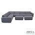 Icon loungeset 10-zits hoek + 2 hockers S (links) Smokey Grey
