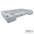 Icon loungeset U-zits large + 2 hockers Mouse Grey