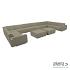 Icon loungeset U-zits extra large + 2 hockers Olive Green