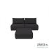Luxury loungeset straight 220 + hocker Anthracite