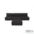 Luxury loungeset straight 330 + hocker Anthracite