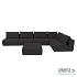 Luxury loungeset corner 230x450 + hocker Anthracite Rechts