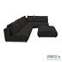Luxury loungeset corner 230x340 + hocker Charcoal
