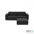 uni loungeset 3-zits + hocker Wicked Black