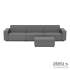 uni loungeset 6-zits + hocker small Antraciet