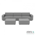 Icon deluxe loungeset 6-zits + 2 hockers Steel