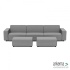 Icon deluxe loungeset 6-zits + 2 hockers small Steel