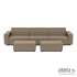 uni loungeset 6-zits + 2 hockers small Dark Taupe