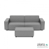 Icon deluxe loungeset 3-zits + hocker small Steel