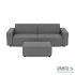 uni loungeset 3-zits + hocker small Antraciet