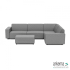 Icon deluxe Loungeset 6-zits hoek + hocker small (rechts) Steel
