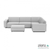 uni Loungeset 6-zits hoek + hocker S (rechts) Dawn Dust