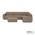 uni Loungeset 6-zits hoek + hocker S (rechts) Dark Taupe
