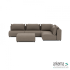 Luxury loungeset corner 230x340 + hocker Charcoal