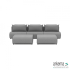 Meubels: Luxury loungeset 330 + 2 Hockers Steel