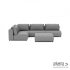 Meubels: Luxury loungeset corner 230x340 + hocker links Steel