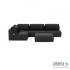 Meubels: Luxury loungeset corner 230x340 + hocker links Anthracite