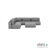 Luxury loungeset corner 340x340 + hocker Steel (links)