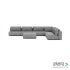 Luxury loungeset corner 450x340 + hocker Steel (rechts)
