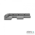 Luxury loungeset corner 450x340 + hocker Steel (links)