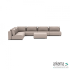 Luxury loungeset corner 450x340 + hocker Light Taupe (links)