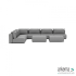 Luxury loungeset corner 450x340 + 2 hockers Steel (links)
