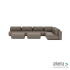 Luxury loungeset corner 450x340 + 2 hockers Charcoal (rechts)