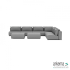 Luxury loungeset corner 450x340 + 2 hockers Steel (rechts)