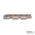 Luxury loungeset corner 560x230 + 2 hockers Light Taupe (links)