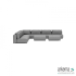 Luxury loungeset corner 450x450 + 2 hockers Steel (links)