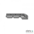 Luxury loungeset corner 450x450 + 2 hockers Steel (rechts)