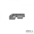 Luxury loungeset corner 340x560 +2 hockers Steel (links)