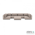 Luxury loungeset u-sofa 230x460x230 + hocker Light Taupe