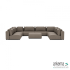 Luxury loungeset u-sofa 340x460x340 + hocker Charcoal