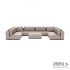 Luxury loungeset u-sofa 340x460x340 + hocker Light Taupe