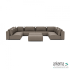 Luxury loungeset u-sofa 340x460x340 + 2 hockers Charcoal