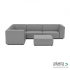 Chill loungeset 6-zits hoek + hocker (links) Steel