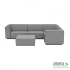 Chill loungeset 6-zits hoek + hocker (rechts) Steel