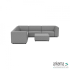 Chill loungeset 8-zits hoek + hocker (links) Steel
