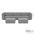 Chill loungeset 6-zits + 2 hockers Steel
