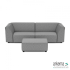 Chill loungeset 3-zits + hocker small Steel